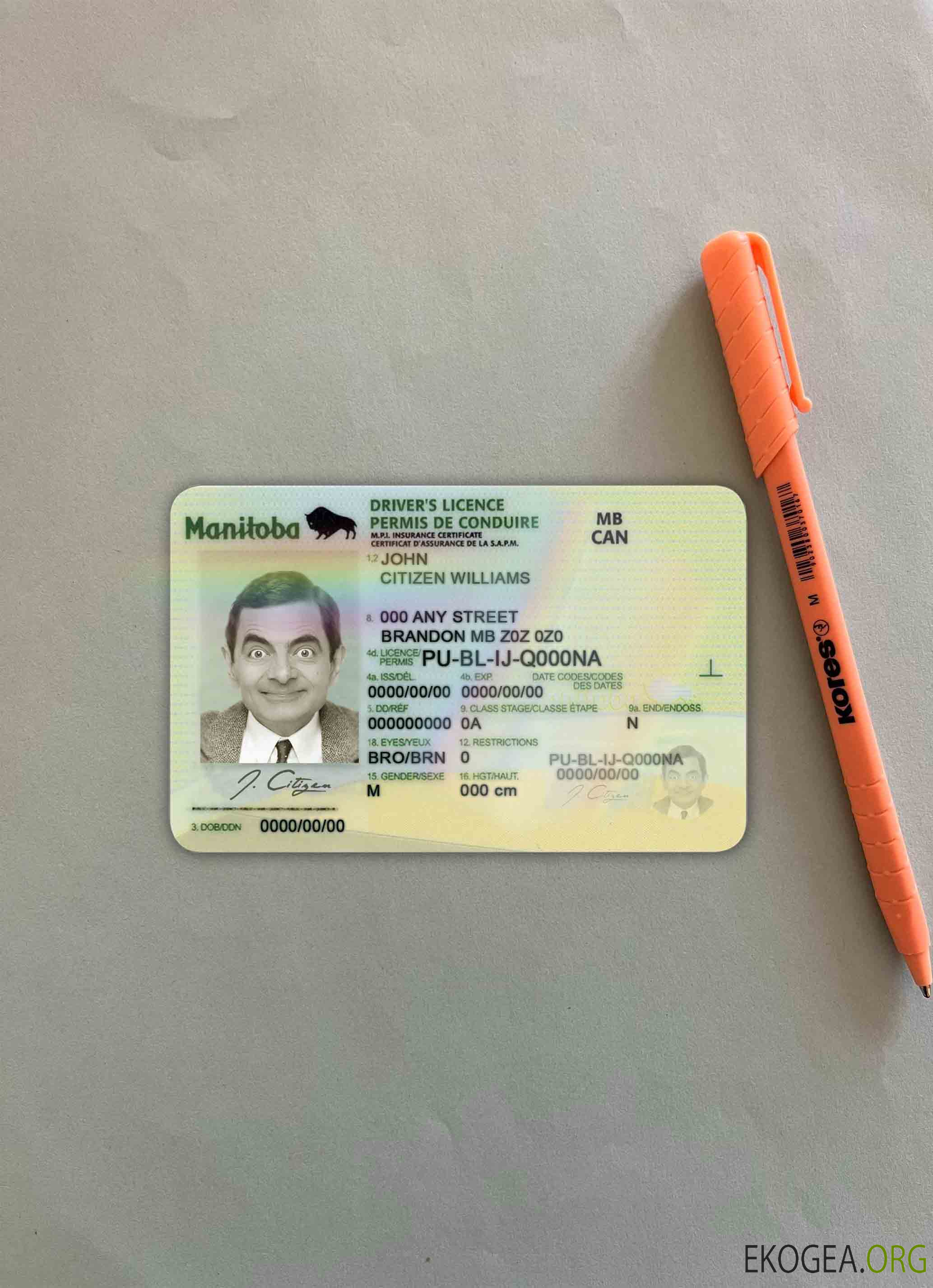 Canada Manitoba DL photolook AVANT